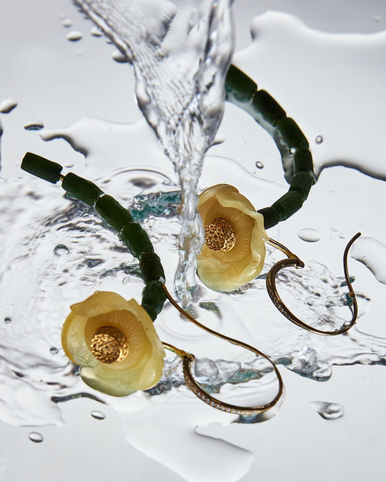 Two flower shaped earrings